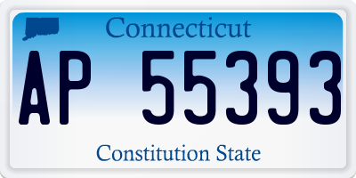 CT license plate AP55393