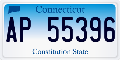 CT license plate AP55396