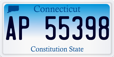 CT license plate AP55398