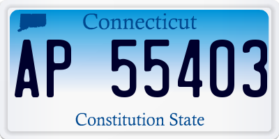 CT license plate AP55403