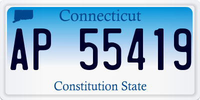 CT license plate AP55419