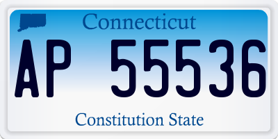 CT license plate AP55536