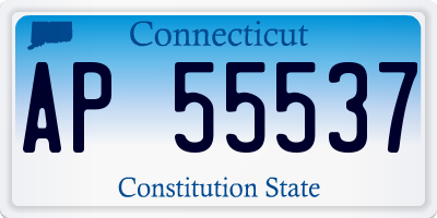 CT license plate AP55537
