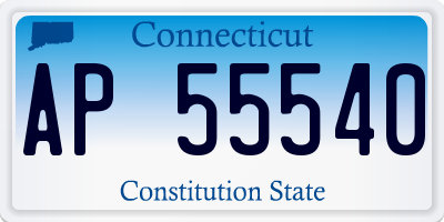 CT license plate AP55540