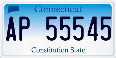 CT license plate AP55545