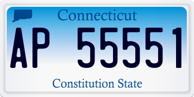 CT license plate AP55551