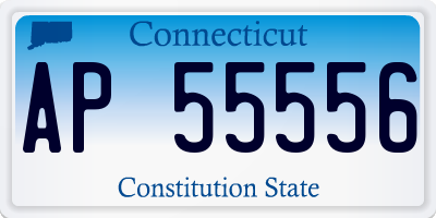 CT license plate AP55556