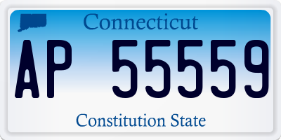 CT license plate AP55559