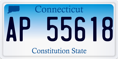 CT license plate AP55618
