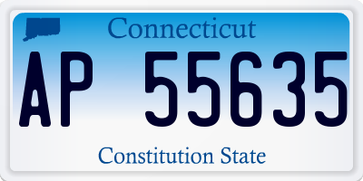 CT license plate AP55635