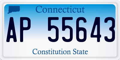 CT license plate AP55643