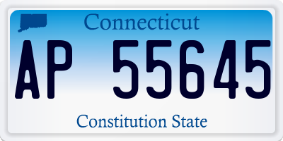 CT license plate AP55645