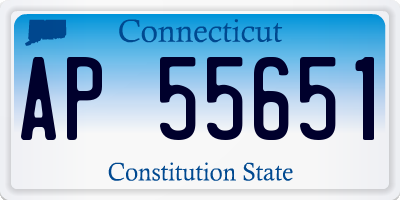 CT license plate AP55651