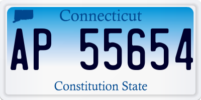 CT license plate AP55654