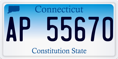 CT license plate AP55670
