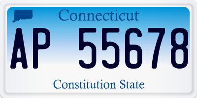 CT license plate AP55678
