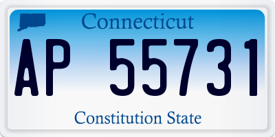 CT license plate AP55731
