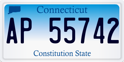 CT license plate AP55742