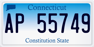 CT license plate AP55749