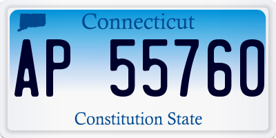 CT license plate AP55760