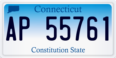 CT license plate AP55761
