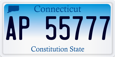 CT license plate AP55777