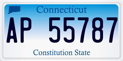 CT license plate AP55787