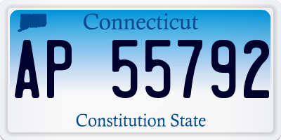 CT license plate AP55792