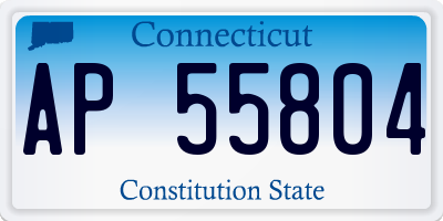 CT license plate AP55804