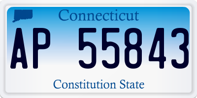 CT license plate AP55843