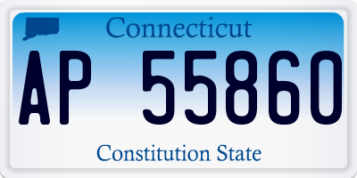 CT license plate AP55860