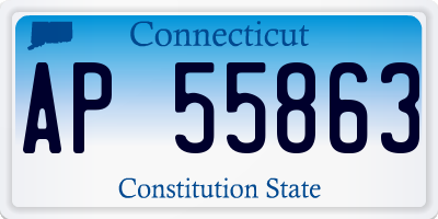 CT license plate AP55863