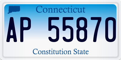 CT license plate AP55870