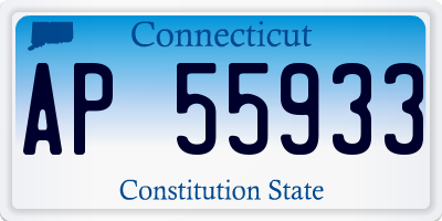 CT license plate AP55933