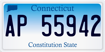 CT license plate AP55942