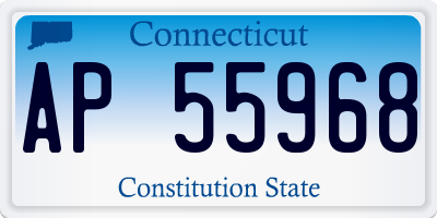 CT license plate AP55968