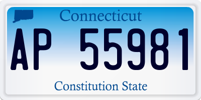 CT license plate AP55981