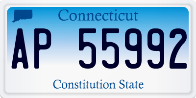 CT license plate AP55992