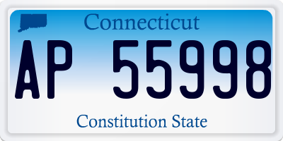 CT license plate AP55998