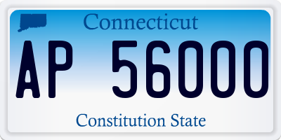 CT license plate AP56000