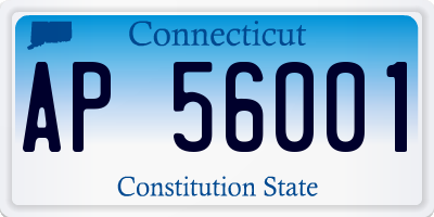 CT license plate AP56001