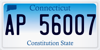 CT license plate AP56007