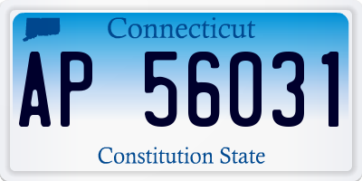 CT license plate AP56031