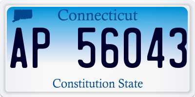 CT license plate AP56043