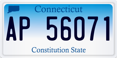 CT license plate AP56071