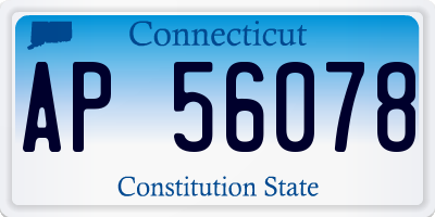 CT license plate AP56078