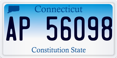 CT license plate AP56098