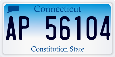 CT license plate AP56104
