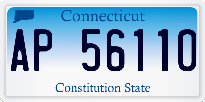 CT license plate AP56110