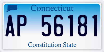 CT license plate AP56181